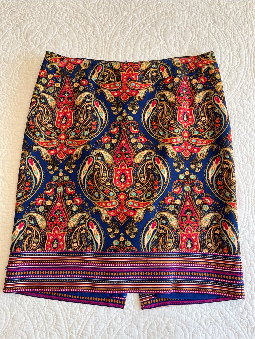 Pencil Skirt Cotton Women's 12 Lined  Scarf Print Multicolor Boho‎ Festival